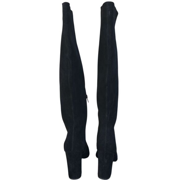 Steve Madden Evey Womens Black Suede Wide Calf Block Heel Thigh High Boots NWOB - Picture 8 of 15